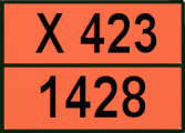 tablica pomarańczowa z numerami oznaczajaca pojazd z substancją chemiczną