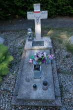 zdjęcie grobu Edmunda Draheima - ofiary terroru niemieckiego. Kostrzyn Wlkp.