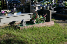 zdjęcie grobu Jana (Johanna) Krystka z 1917 r. w Pile