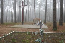 zdjęcie zbiorowych grobów pomordowanych w Sowinkach