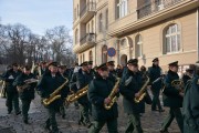 Orkiestra w przemarszu ulicami Poznania