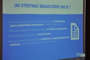 Prezentacja na temat jak otrzymać świadczenie 500 zł.