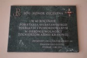 Tablica upamiętniającą Wielkopolan walczących w Powtaniu Warszawskim.