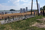 Widok na plażę w Niepruszewie