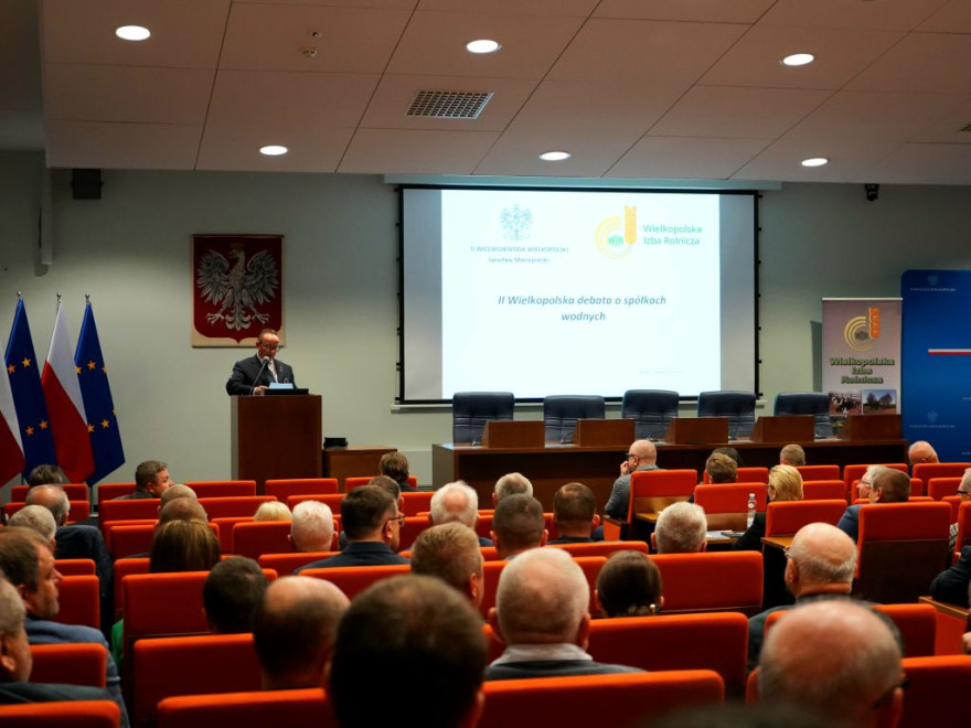 II Wielkopolska Debata o Spółkach Wodnych – wspólna troska o gospodarkę wodną, w której udział wziął II Wicewojewoda Wielkopolski Jarosław Maciejewski.