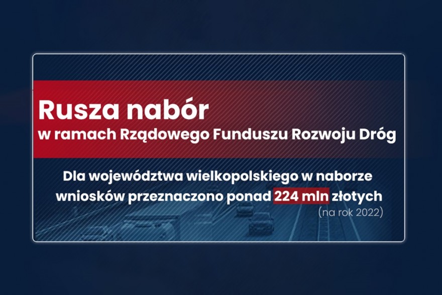 Grafika do rozpoczynajacego się naboru w ramach Rządowego Funduszu Rozwoju Dróg