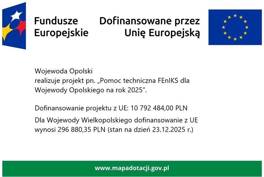 Logo i grafika - dofinansowanie stan na dzień 23.12.2024 r.